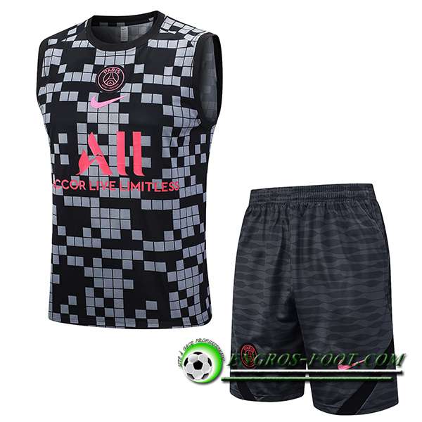 Ensemble Training Debardeur + Shorts FC Barcelone Noir/Gris 2023/2024