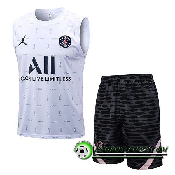 Ensemble Training Debardeur + Shorts PSG Blanc 2023/2024 -02