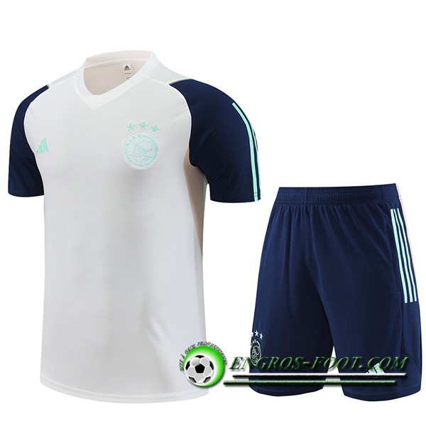 Ensemble Training T-Shirts + Shorts Ajax Blanc 2023/2024 -02