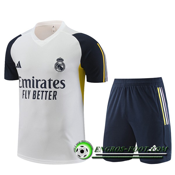 Ensemble Training T-Shirts + Shorts Real Madrid Blanc 2023/2024 -07