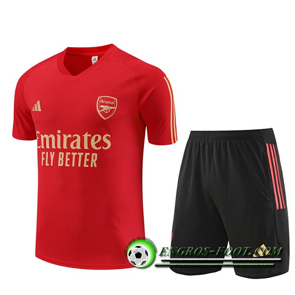 Ensemble Training T-Shirts + Shorts Arsenal Rouge 2023/2024 -03