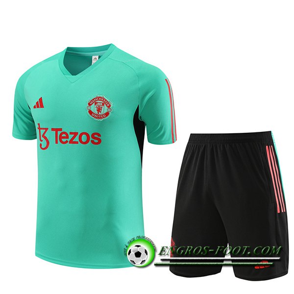 Ensemble Training T-Shirts + Shorts Manchester United Vert 2023/2024 -02