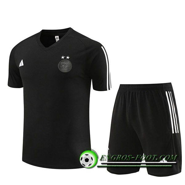 Ensemble Training T-Shirts + Shorts Algeria Noir 2023/2024 -02