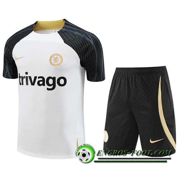 Ensemble Training T-Shirts + Shorts FC Chelsea Blanc 2023/2024 -03