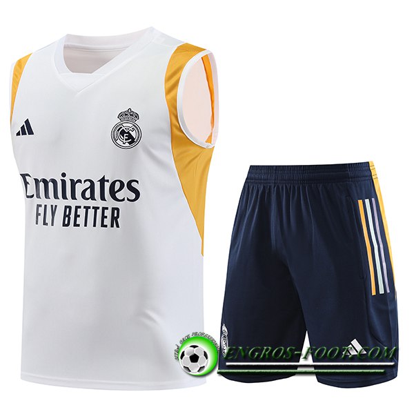 Ensemble Training Debardeur + Shorts Real Madrid Blanc 2023/2024 -04