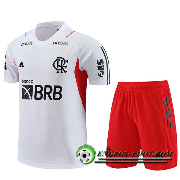 Ensemble Training T-Shirts + Shorts Flamengo Blanc 2023/2024 -03