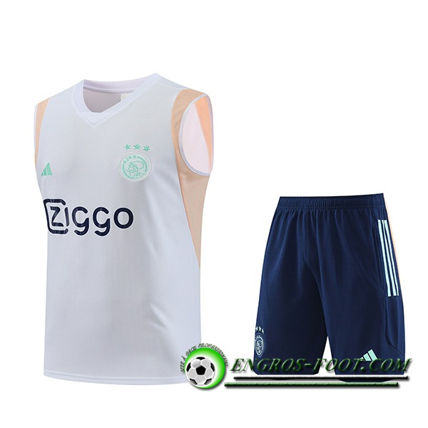 Ensemble Training Debardeur + Shorts Ajax Blanc 2023/2024 -02