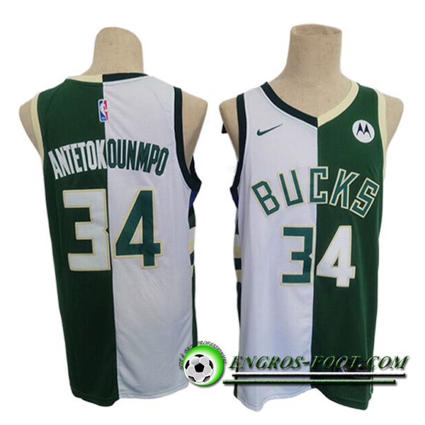 Maillot Milwaukee Bucks (ANTETOKOUNMPO #34) 2023/24 Blanc/Vert