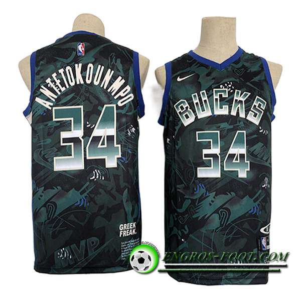 Maillot Milwaukee Bucks (ANTETOKOUNMPO #34) 2023/24 Vert -02