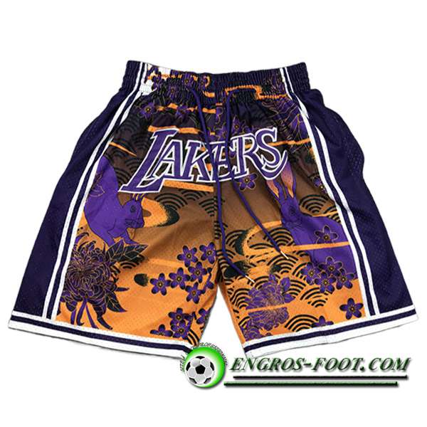 Shorts NBA Los Angeles Lakers 2023/24 Jaune/Pourpre