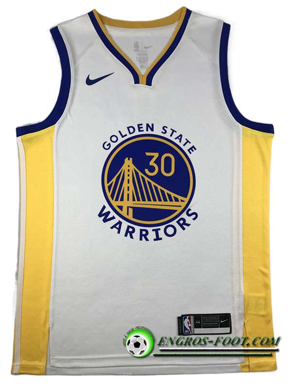 Maillot Golden State Warriors (CURRY #30) 2023/24 Blanc -02