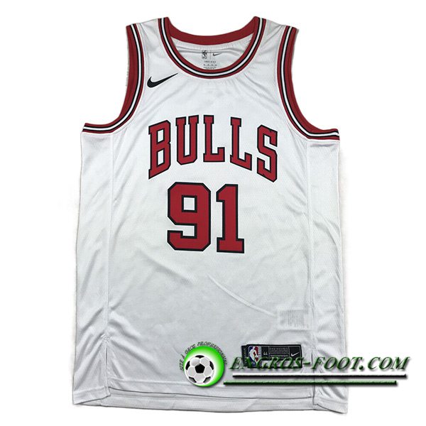 Maillot Chicago Bulls (RODMAN #91) 2023/24 Blanc -03