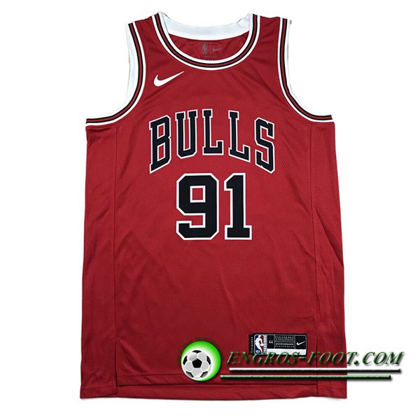 Maillot Chicago Bulls (RODMAN #91) 2023/24 Rouge -02