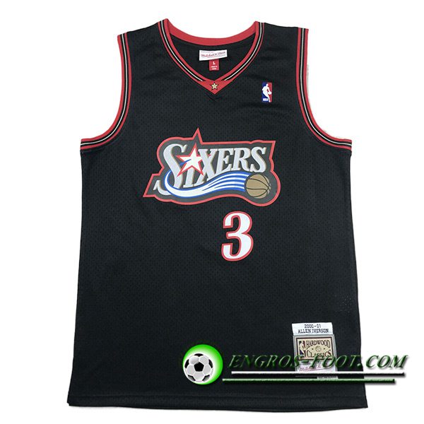 Maillot Philadelphia 76ers (IVERSON #3) 2023/24 Noir -02