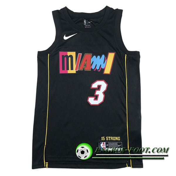 Maillot Miami Heat (WADE #3) 2023/24 Noir -05