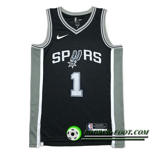 Maillot San Antonio Spurs (WEMBANYAMA #1) 2023/24 Noir -04