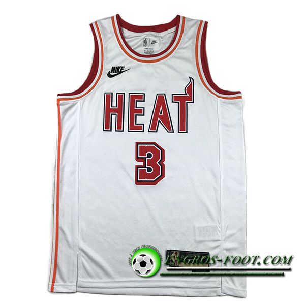 Maillot Miami Heat (WADE #3) 2023/24 Blanc -04