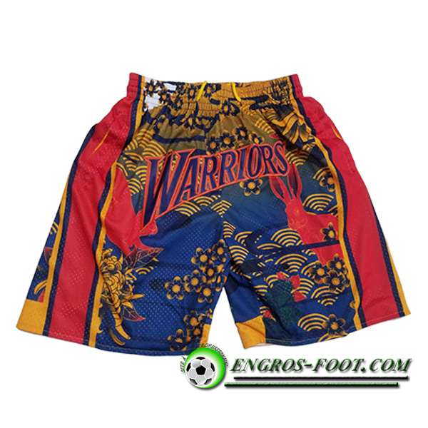 Shorts NBA Golden State Warriors 2023/24 Rouge/Jaune/Bleu