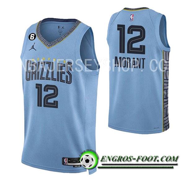 Maillot Memphis Grizzlies (MORANT #12) 2023/24 Bleu Clair -02