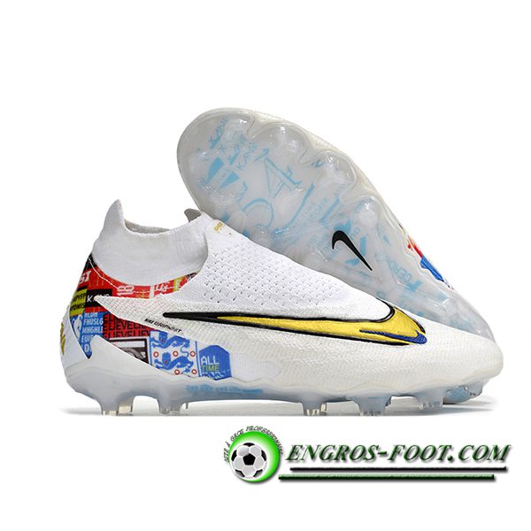 Nike Chaussures de Foot Phantom GX Elite DF Link FG Blanc -02