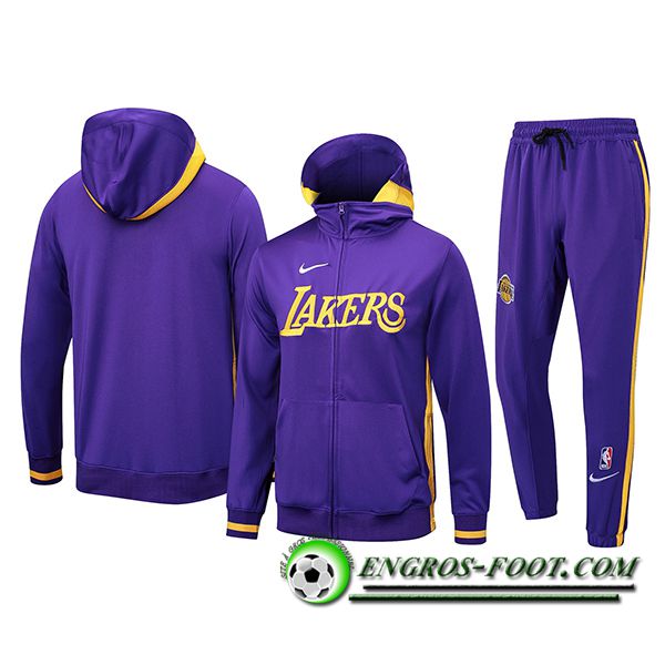 Ensemble Survetement de Foot Los Angeles Lakers Pourpre 2023/2024