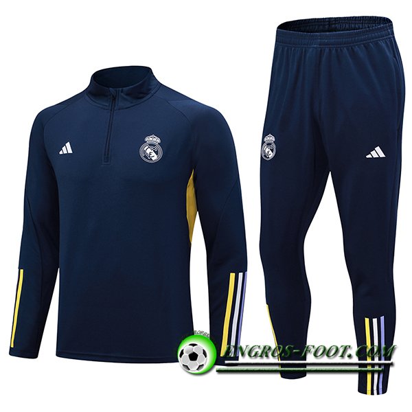 Ensemble Survetement de Foot Real Madrid Bleu Marine 2023/2024 -04