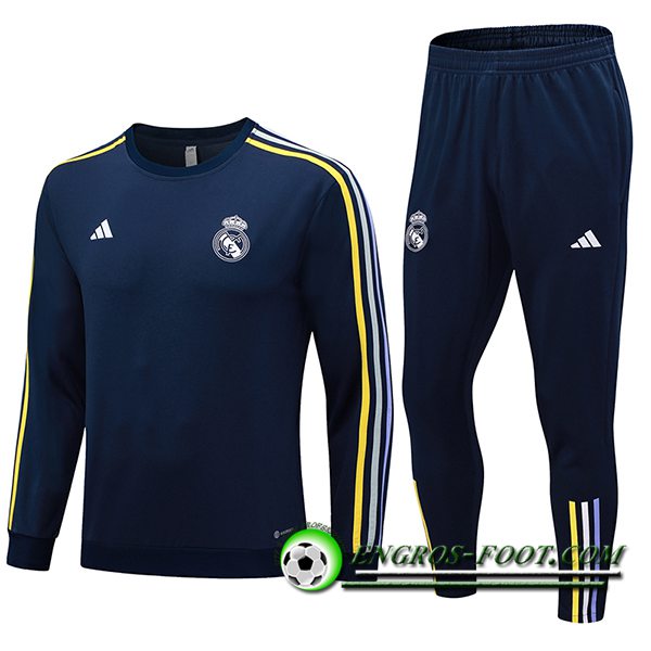 Ensemble Survetement de Foot Real Madrid Bleu Marine 2023/2024 -03