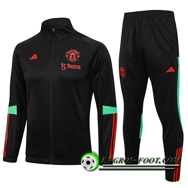 Ensemble Survetement de Foot - Veste Manchester United Noir 2023/2024