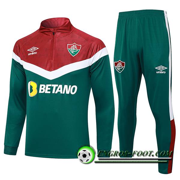 Ensemble Survetement de Foot Fluminense Vert/Rouge 2023/2024