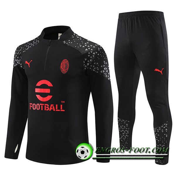 Ensemble Survetement de Foot Milan AC Noir 2023/2024 -02