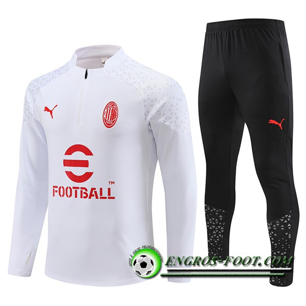 Ensemble Survetement de Foot Milan AC Blanc 2023/2024