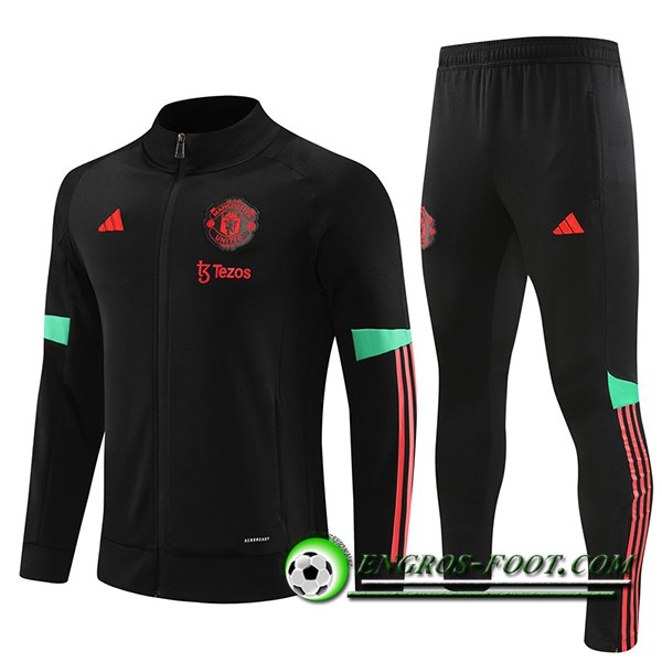 Ensemble Survetement de Foot - Veste Manchester United Noir 2023/2024 -02