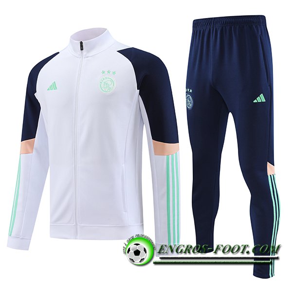 Ensemble Survetement de Foot - Veste Ajax Blanc 2023/2024