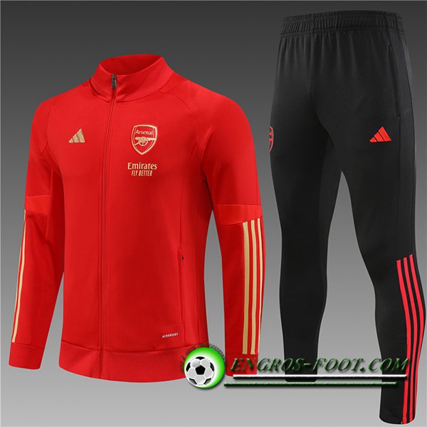 Ensemble Survetement de Foot - Veste Arsenal Enfant Rouge 2023/2024