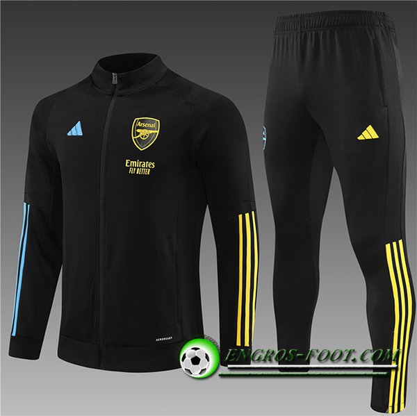 Ensemble Survetement de Foot - Veste Arsenal Enfant Noir 2023/2024