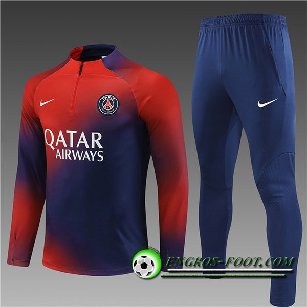 Ensemble Survetement de Foot PSG Enfant Rouge/Bleu 2023/2024