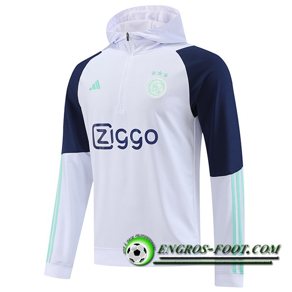 Sweatshirt Training Capuche Ajax Blanc 2023/2024