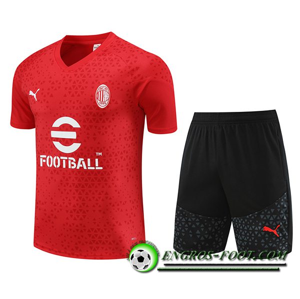 Ensemble Training T-Shirts + Shorts Milan AC Rouge 2023/2024