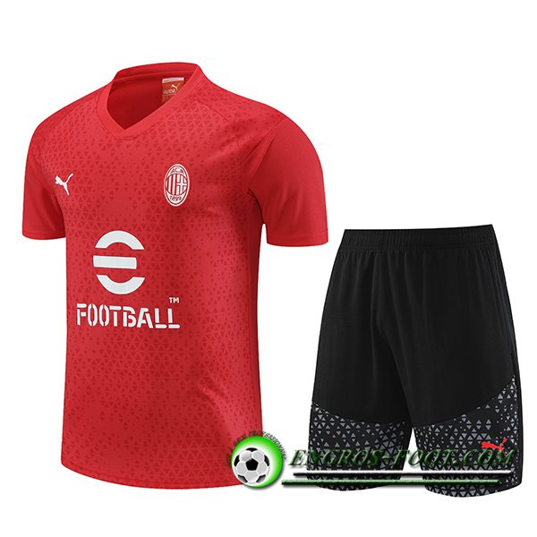 Ensemble Training T-Shirts + Shorts Milan AC Rouge 2023/2024 -02
