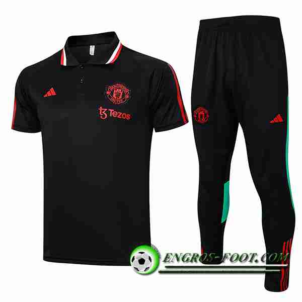 Ensemble Polo Foot Manchester United Noir 2023/2024