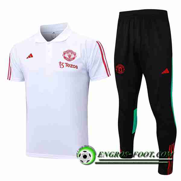 Ensemble Polo Foot Manchester United Blanc 2023/2024 -02