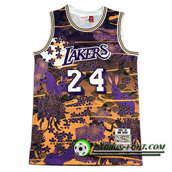 Maillot Los Angeles Lakers (BRYANT #24) 2023/24 Jaune/Pourpre