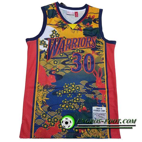 Maillot Golden State Warriors (CURRY #30) 2023/24 Jaune/Bleu/Rouge