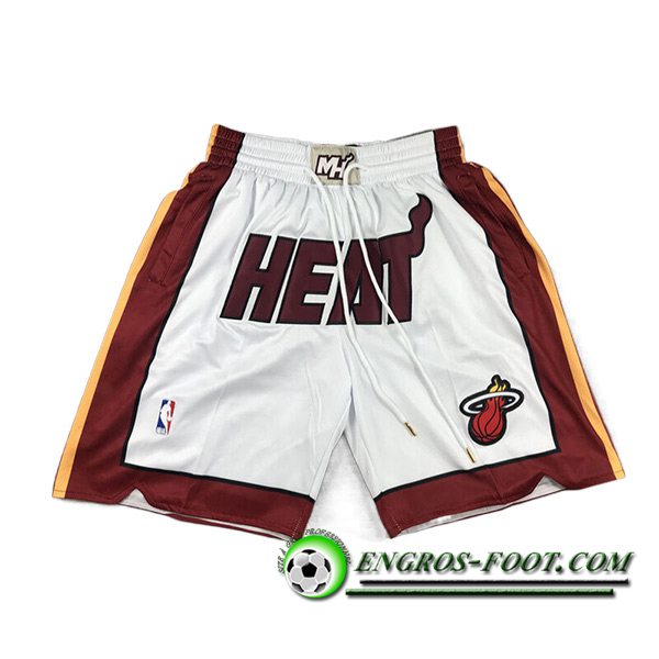 Shorts NBA Miami Heat 2023/24 Blanc/Rouge