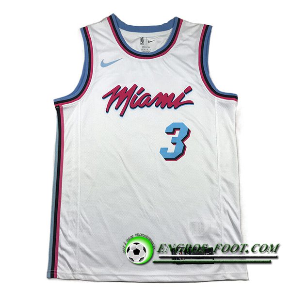 Maillot Miami Heat (WADE #3) 2023/24 Blanc -05