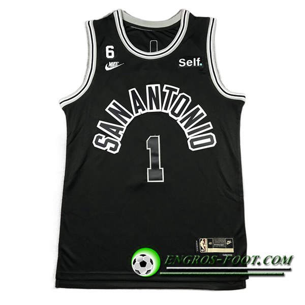 Maillot San Antonio Spurs (WEMBANYAMA #1) 2023/24 Noir -05