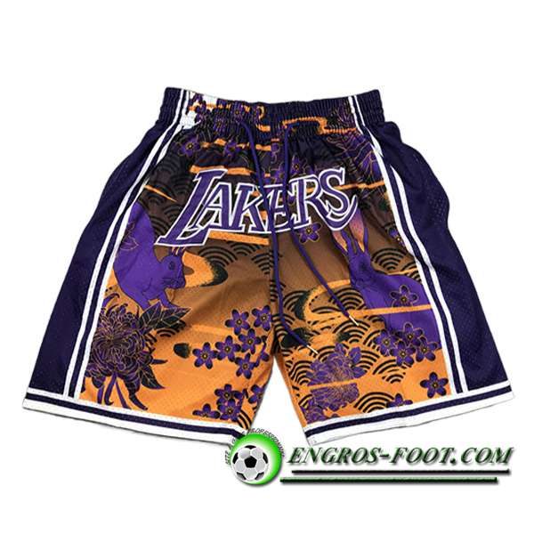 Shorts NBA Los Angeles Lakers 2023/24 Jaune/Pourpre