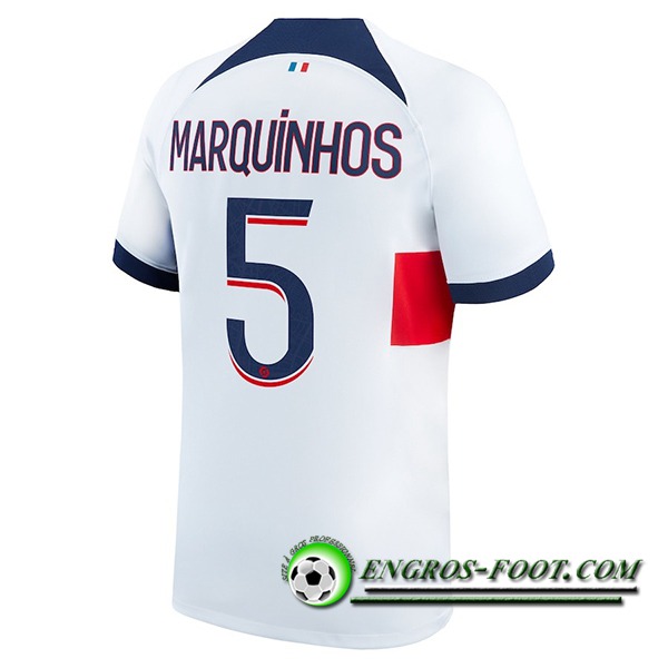 Maillot de Foot PSG (MARQUINHOS #5) 2023/2024 Exterieur