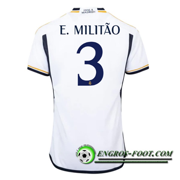 Maillot de Foot Real Madrid (E. MILITÃO #3) 2023/2024 Domicile