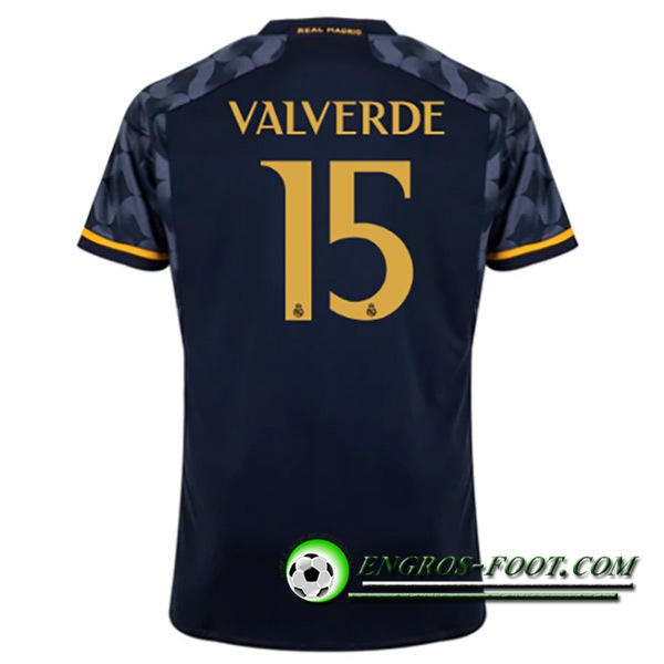 Maillot de Foot Real Madrid (VALVERDE #15) 2023/2024 Exterieur